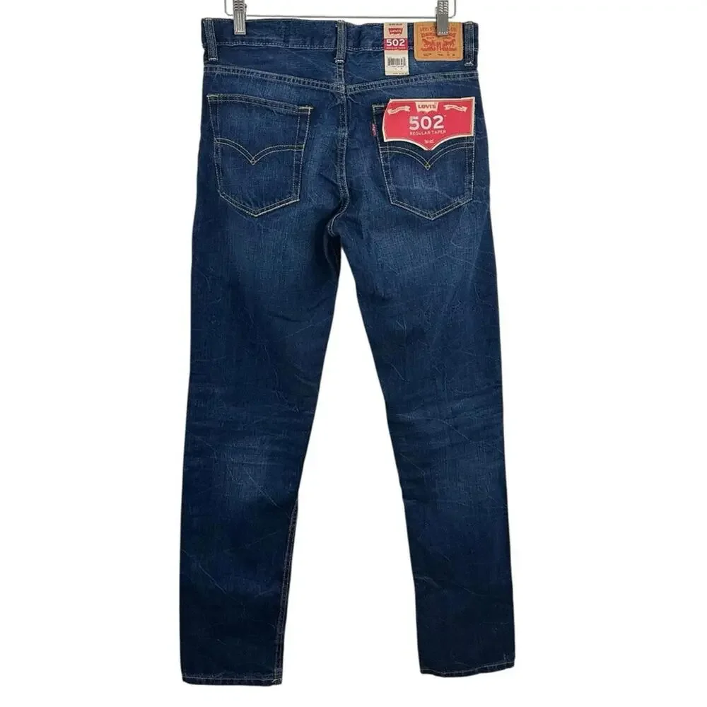NWT LEVI'S 502 TAPER FIT MEN'S DISTRESSED BLUE SIZE 29
